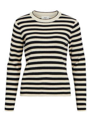 Object OBJESTER SLI L/S KNIT PULLOVER NOOS Sandshell/Black 23044243