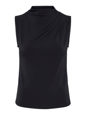 Pieces PCMADISON SL DRAPED TOP NOOS BC Black 17151143