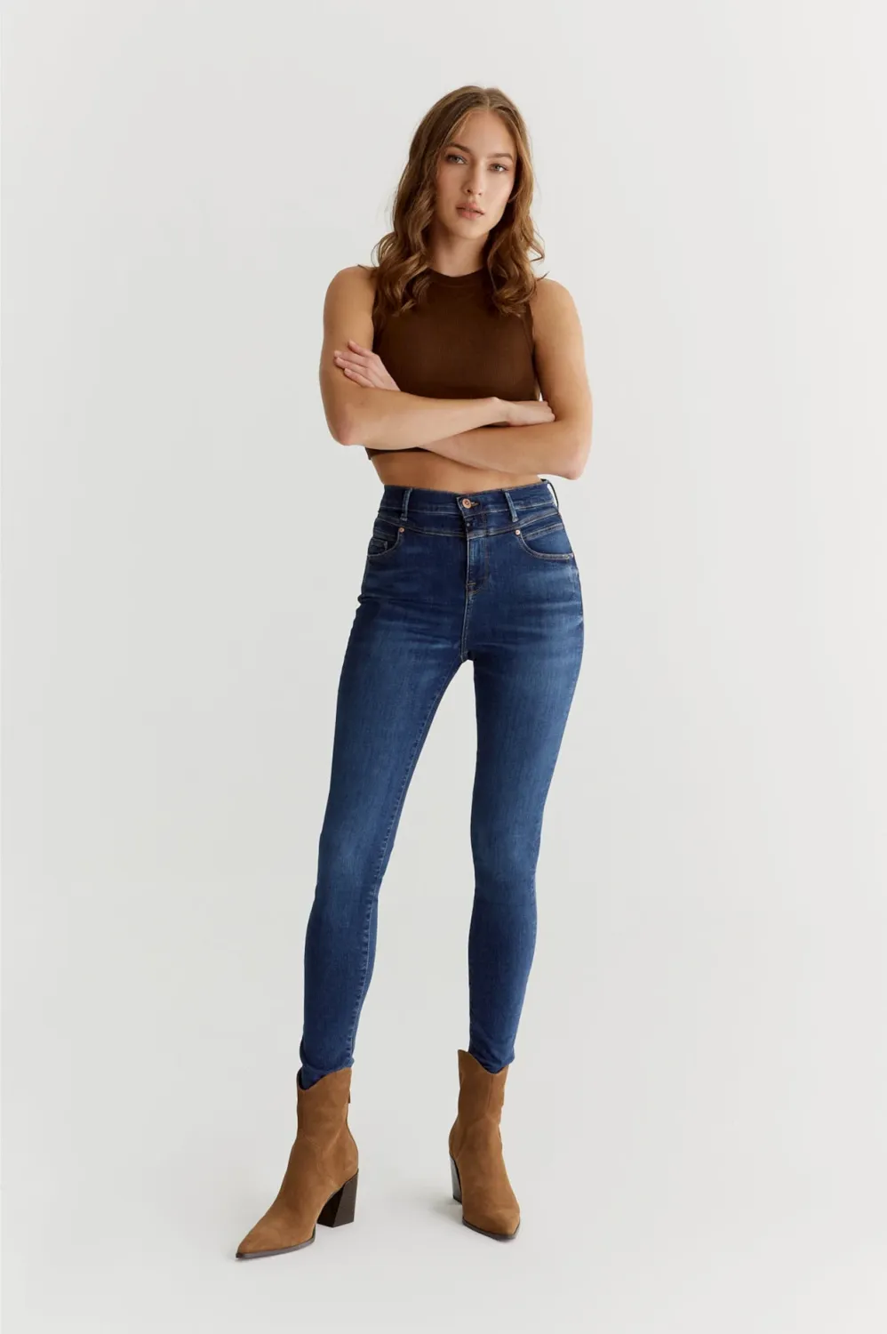 Cup Of Joe Denim ultra high waist skinny Dark Blue Lisa