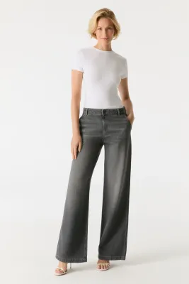 Cup Of Joe Denim wide leg chino Smoke grey Maxine