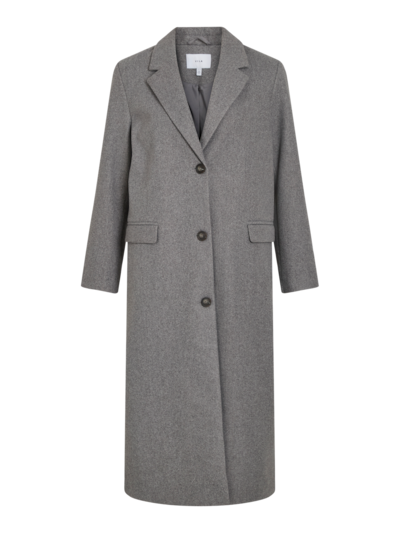 Vila VISOLO L/S COAT - NOOS Medium Grey Melange 14094315