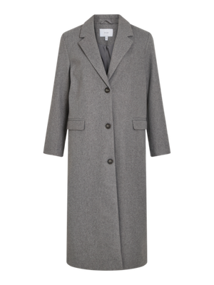Vila VISOLO L/S COAT - NOOS Medium Grey Melange 14094315