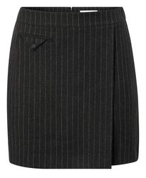 YaYa Soft pinstripe fake wrap mini ANTHRACITE DESSIN 01-401062-409