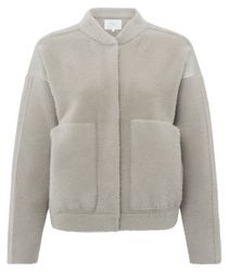 YaYa Knitted bomber jacket with nub DOVE GRAY 01-010073-409