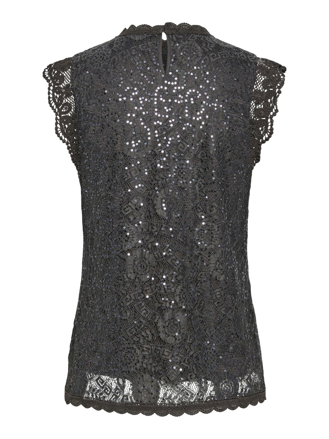 Pieces PCOLLINE SL LACE SEQUINS TOP JRS NO: Magnet 17151588