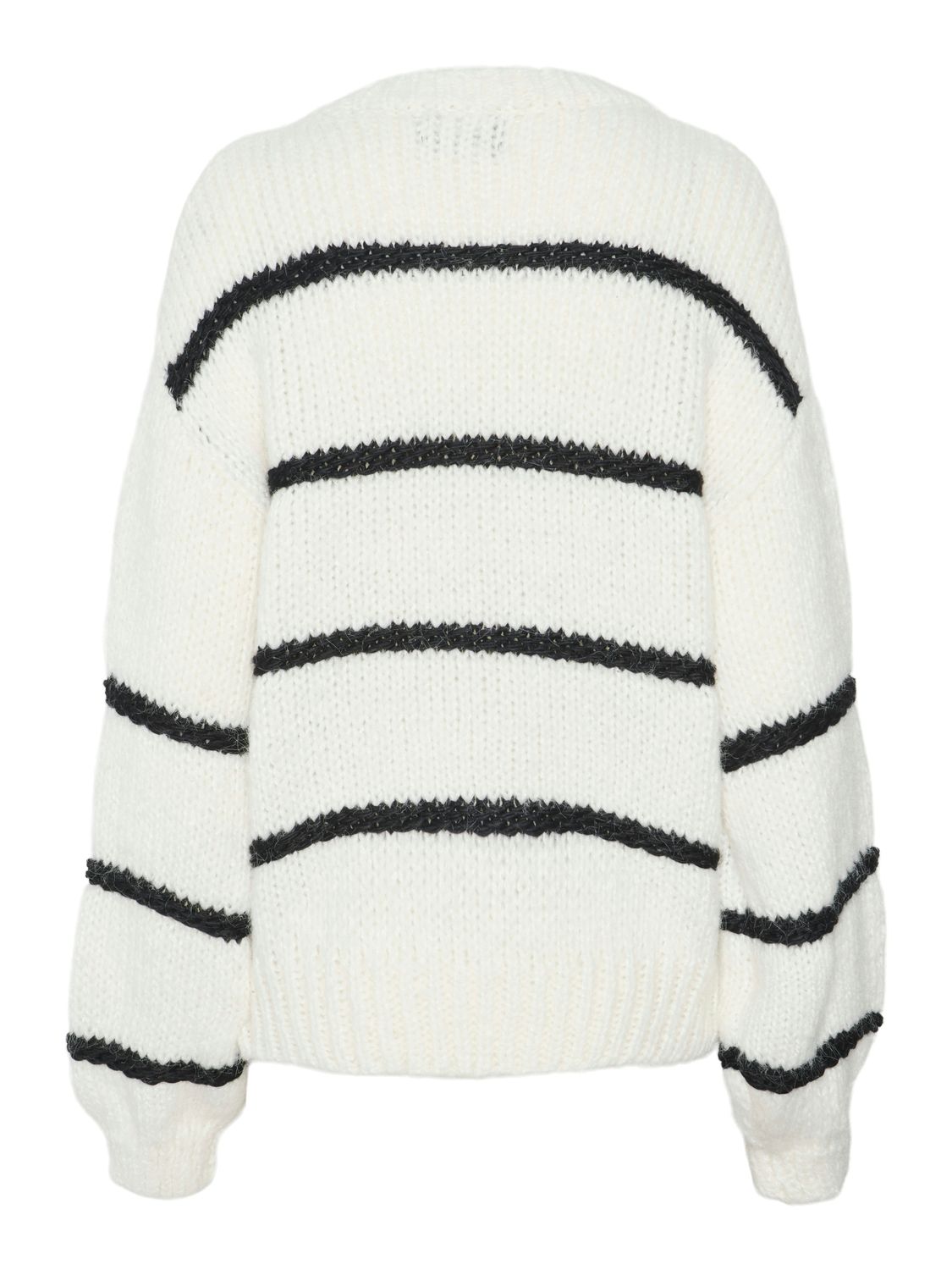 Pieces PCNAVINE LS O-NECK KNIT BC Cloud Dancer/Black 17151623
