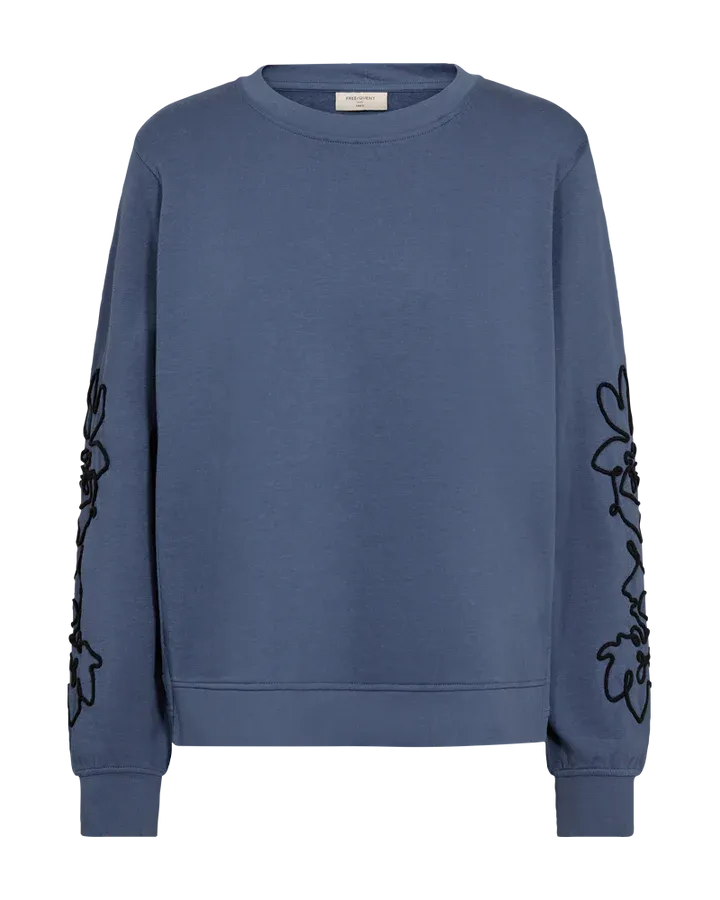 Freequent FQNALE-PULLOVER VINTAGE INDIGO W. BLACK 204191