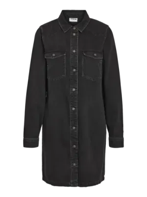 Noisy May NMNEW SIGNE L/S DENIM DRESS VI001BL: Black Denim 27034104