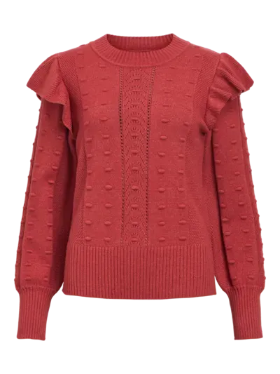 Object OBJJULIA KNIT L/S RE PULLOVER 134 Cowhide/Melange 23044998