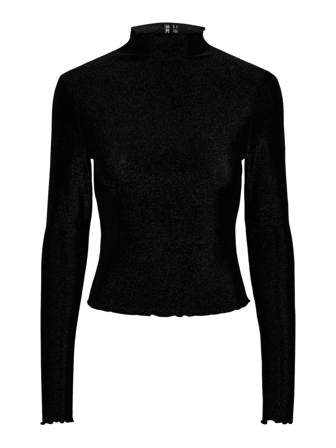 Pieces PCSANDRA LS MOCKNECK TOP JRS Black/SILVER LUREX 17143415