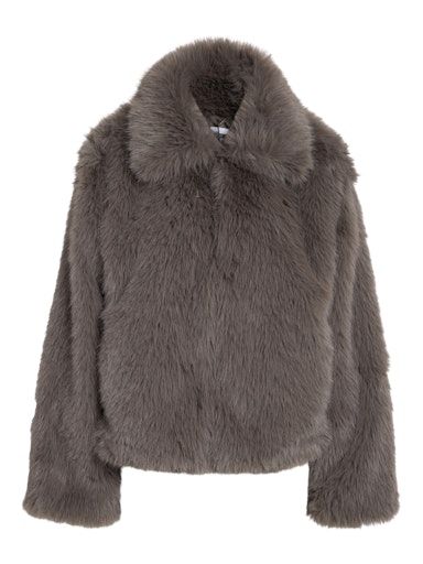 Noisy May NMEVIE L/S FUR JACKET Charcoal Gray 27031886