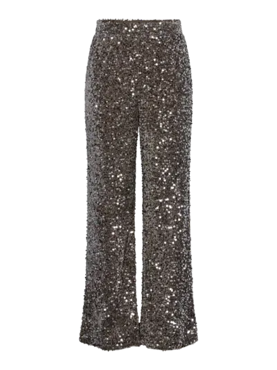 Pieces PCKAM HW WIDE PANT JRS BC Morel/Silver sequins 17132964