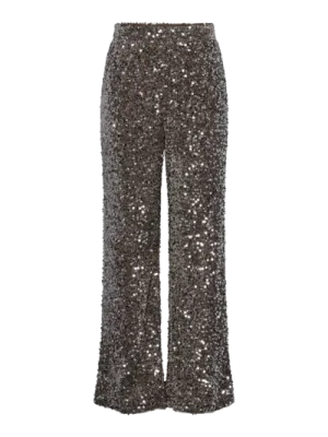 Pieces PCKAM HW WIDE PANT JRS BC Morel/Silver sequins 17132964
