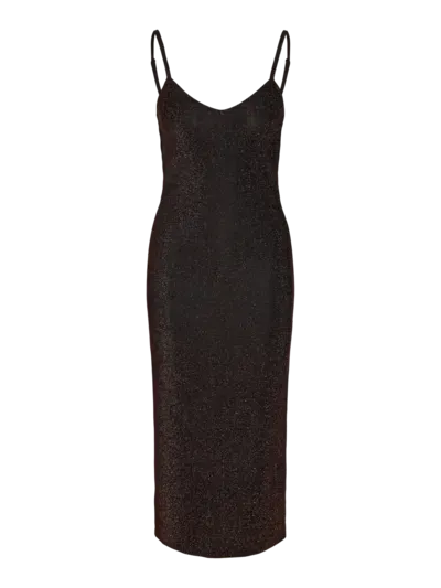 Noisy May NMMABELLE S/L LUREX MIDI DRESS JRS Black/COBBER LUREX 27031844