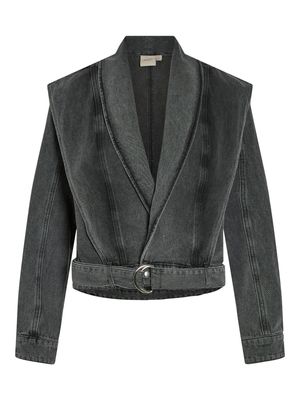 Vila VIMORA LS SHORT DENIM JACKET/ROU Meteorite 14100025