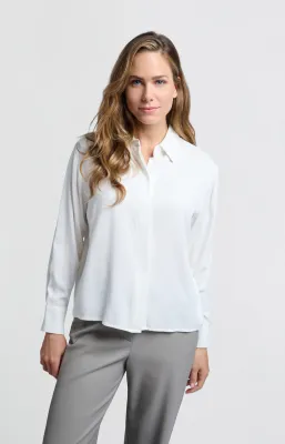YaYa Cropped blouse PURE WHITE 01-201123-410