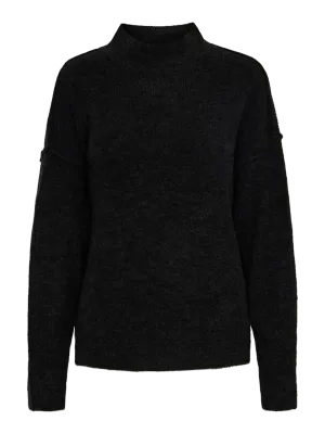 Pieces PCNIKO HW KNIT ANKLE SKIRT BC Dark Grey Melange 17149631