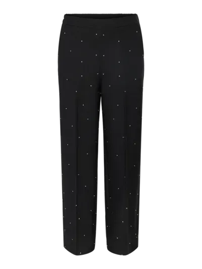 Pieces PCPEVA RHINESTONE HW WIDE PANTS Black/Rhinestones 17154423