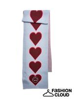 Pieces PCRULIE LONG KNIT SCARF BC Hydrangea/Big hearts 17154488