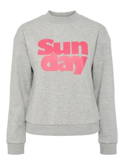 Pieces PCPYRA PRINTED SWEAT BC Medium Grey Melange/ 17154428