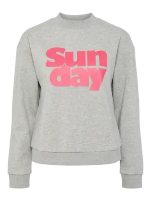 Pieces PCPYRA PRINTED SWEAT BC Medium Grey Melange/ 17154428