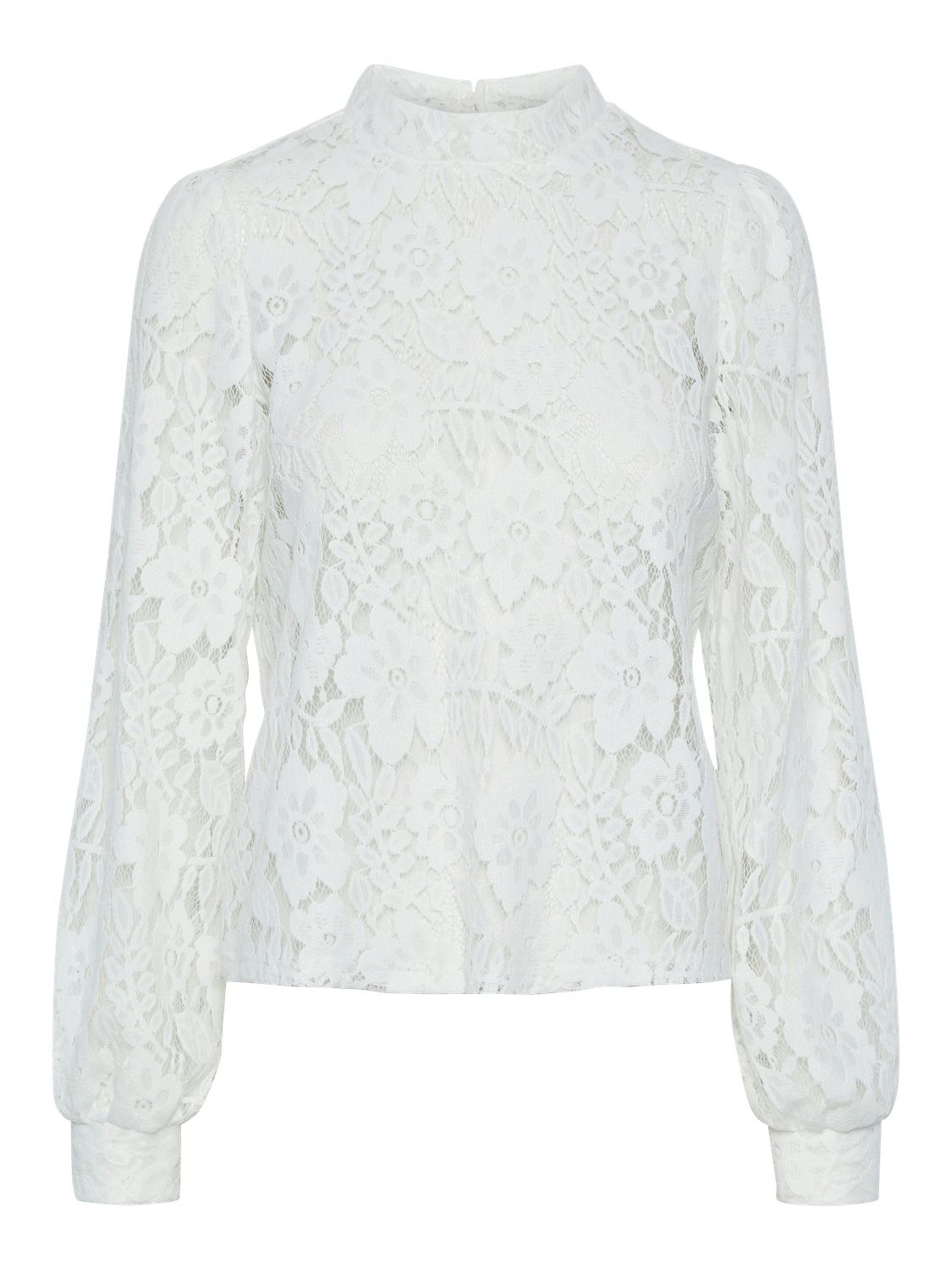 Pieces PCROSELYN LS T-NECK TOP Cloud Dancer 17153000