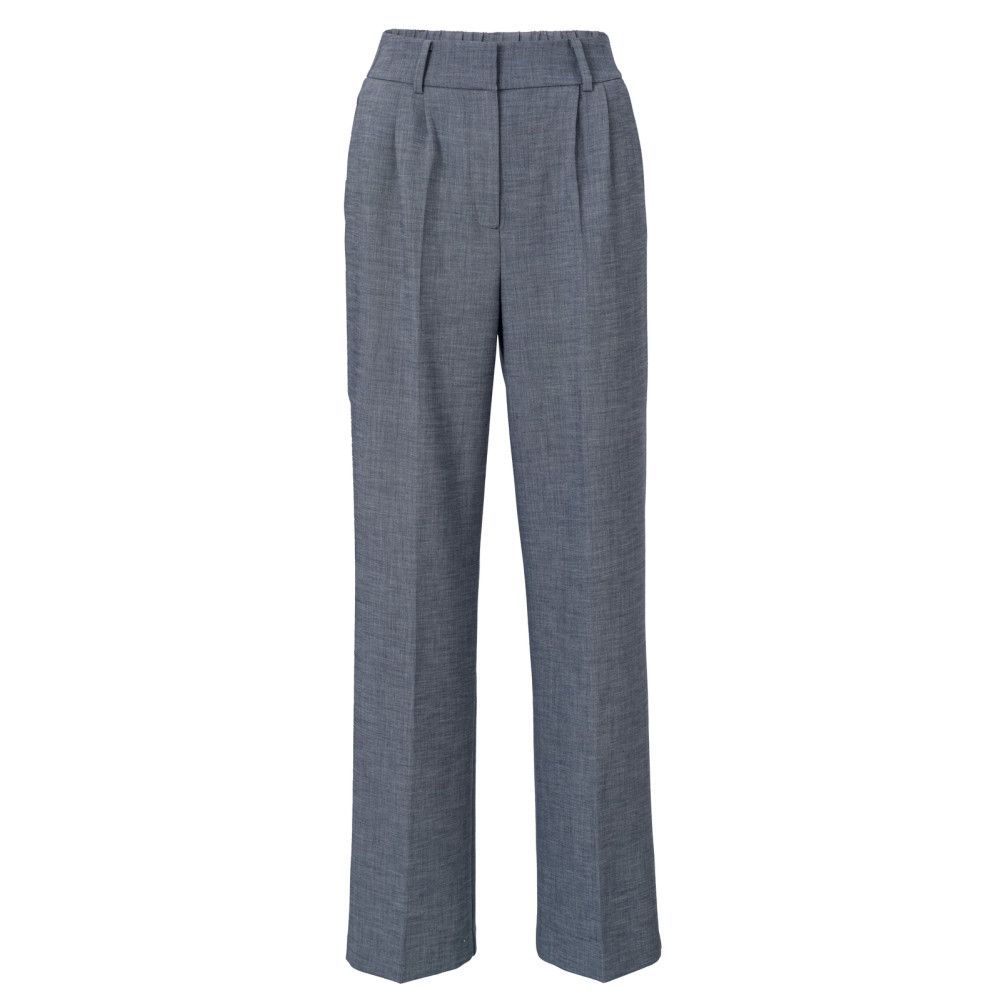 YaYa Woven wide leg trousers with p LIGHT GREY MELANGE 01-301156-410