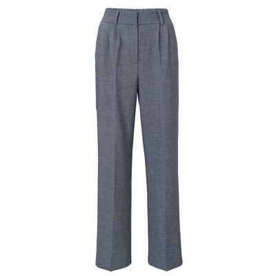 YaYa Woven wide leg trousers with p LIGHT GREY MELANGE 01-301156-410