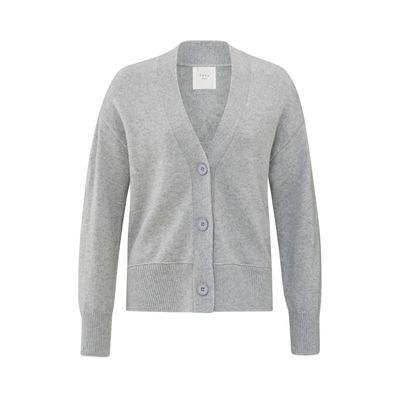 YaYa Cardigan with buttons ls MEDIUM GREY MELANGE 01-010089-410