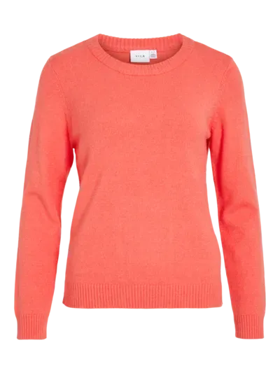 Vila VIRIL O-NECK L/S  KNIT TOP - NOOS Dubarry/DARK MELANGE 14054177