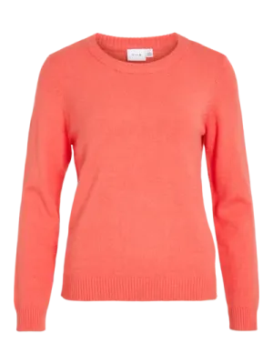 Vila VIRIL O-NECK L/S  KNIT TOP - NOOS Dubarry/DARK MELANGE 14054177