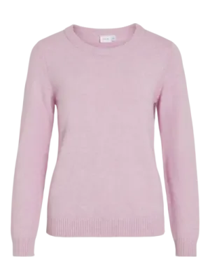 Vila VIRIL O-NECK L/S  KNIT TOP  Winsome Orchid/MELAN