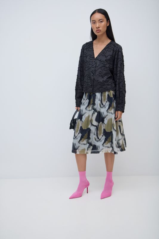 Vila VISABEL HW SKIRT Gothic Olive/Graphic 14107856