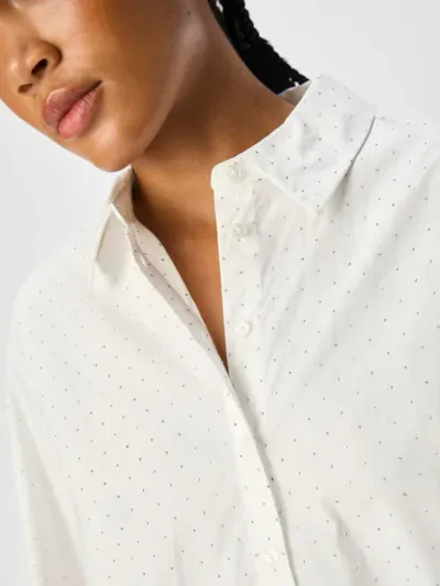 Object OBJROSA LS LO GLITTER SHIRT E AW FA: White/Silver studs 23046566