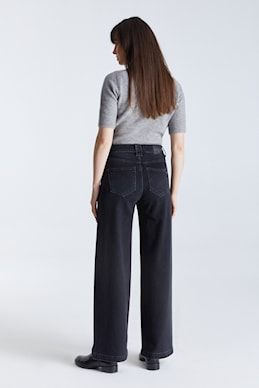 Cup Of Joe Denim high waist wide leg Black VT Lulu