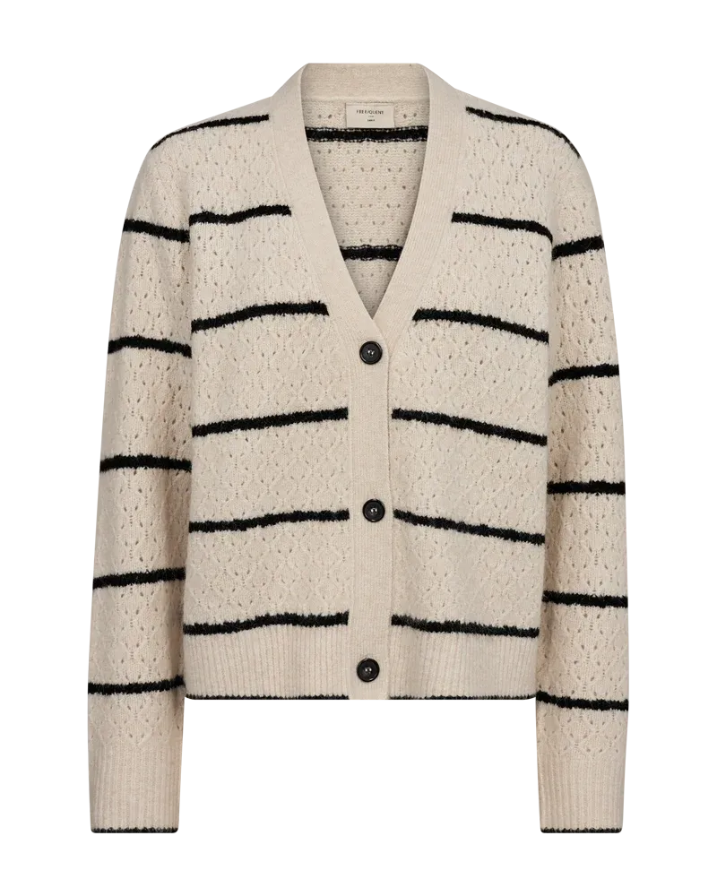 Freequent FQHARA-CARDIGAN Moonbeam Melange w. Black 205191