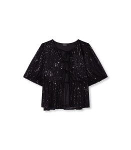 Refined Department Glitter top Black R2411968605