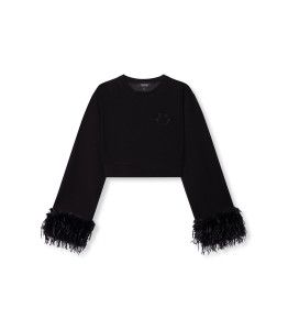 Refined Department cropped trui met veermouw Zwart R2411821597