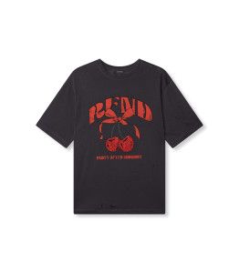 Refined Department Shirt met rode oprduk Black R2411710586