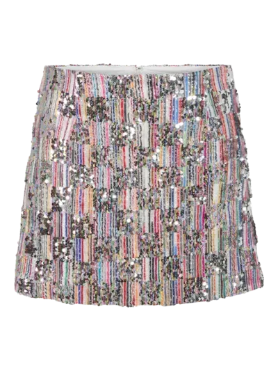 Pieces PCNAINA MW SHORT SEQUINS SKIRT WVN : Cloud Dancer/Multi s 17157863