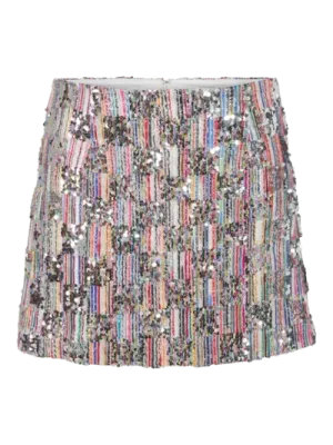 Pieces PCNAINA MW SHORT SEQUINS SKIRT WVN : Cloud Dancer/Multi s 17157863