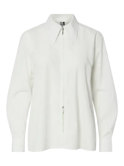 Pieces PCNANCY LS ZIP SHIRT WVN D2D FSY Bright White 17160246 Pieces PCNANCY LS ZIP SHIRT WVN D2D FSY Bright White 17160246