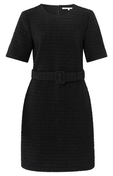 YaYa Short dress with belt BLACK 01-601166-411