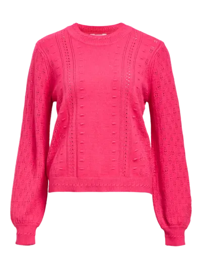 Object OBJINGE L/S RE O-NECK KNIT NOOS Raspberry Sorbet 23045726