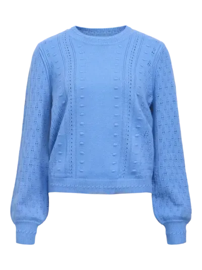 Object OBJINGE L/S RE O-NECK KNIT NOOS Cornflower Blue 23045726