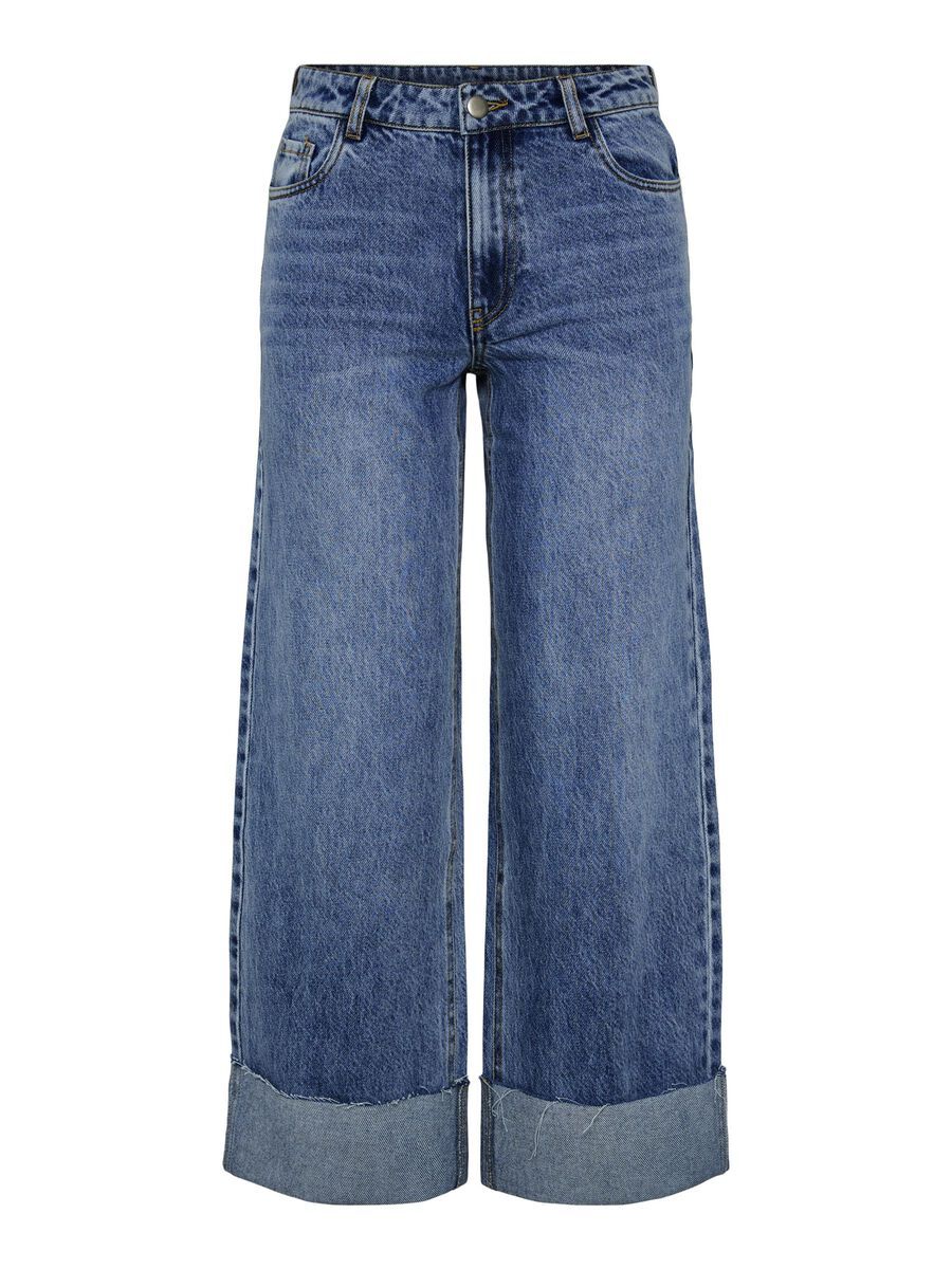 Pieces PCSALLY MW WIDE DENIM JEANS D2D Medium Blue Denim 17155341