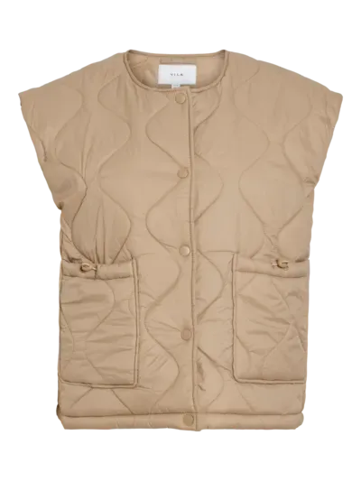 Vila VISIBIRIA S/L POCKET WAISTCOAT Savannah Tan 14103401
