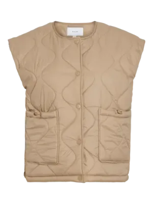 Vila VISIBIRIA S/L POCKET WAISTCOAT Savannah Tan 14103401