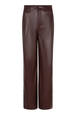 Ambika Lange leren broek Bordeaux Clarissa