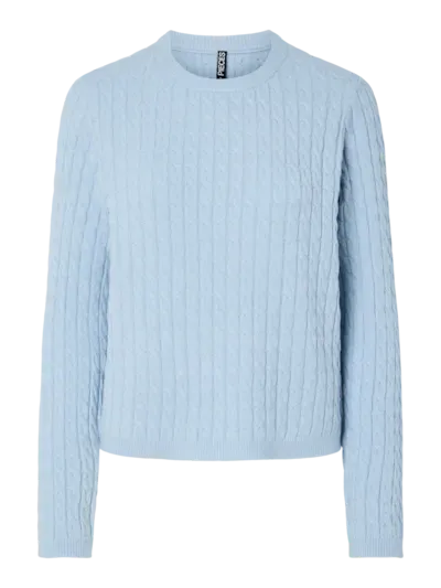 Pieces PCFIA LS CABLE KNIT NOOS BC Cashmere Blue 17158899